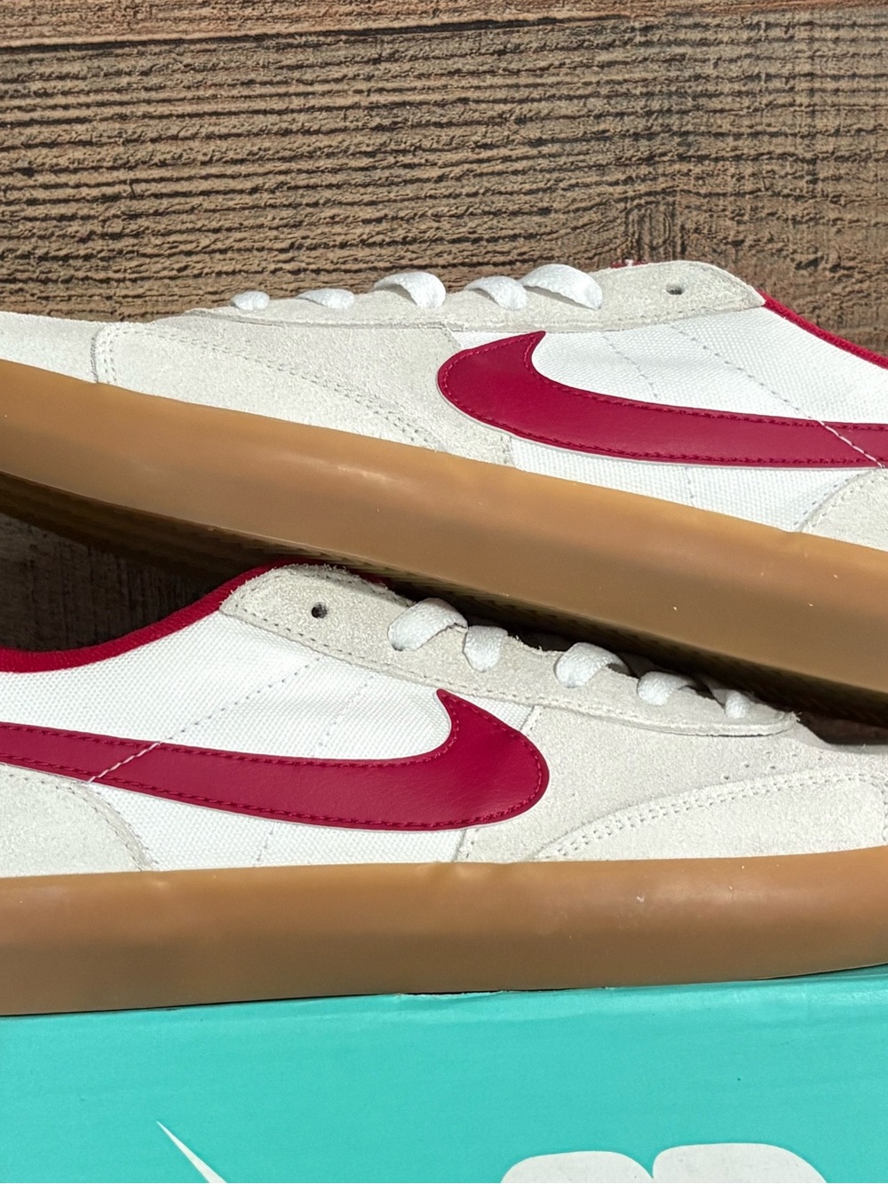 Nike Heritage Low-Top Sneakers with Red Swoosh and Gum Sole